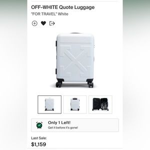 Off white luggage, used twice, perfect condition